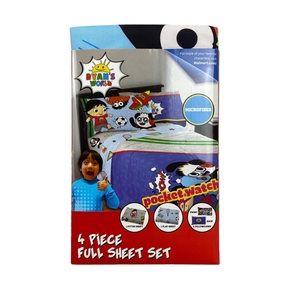 Franco Manufacturing Ryan’s World 4-Piece Full Size Microfiber Sheet Set New